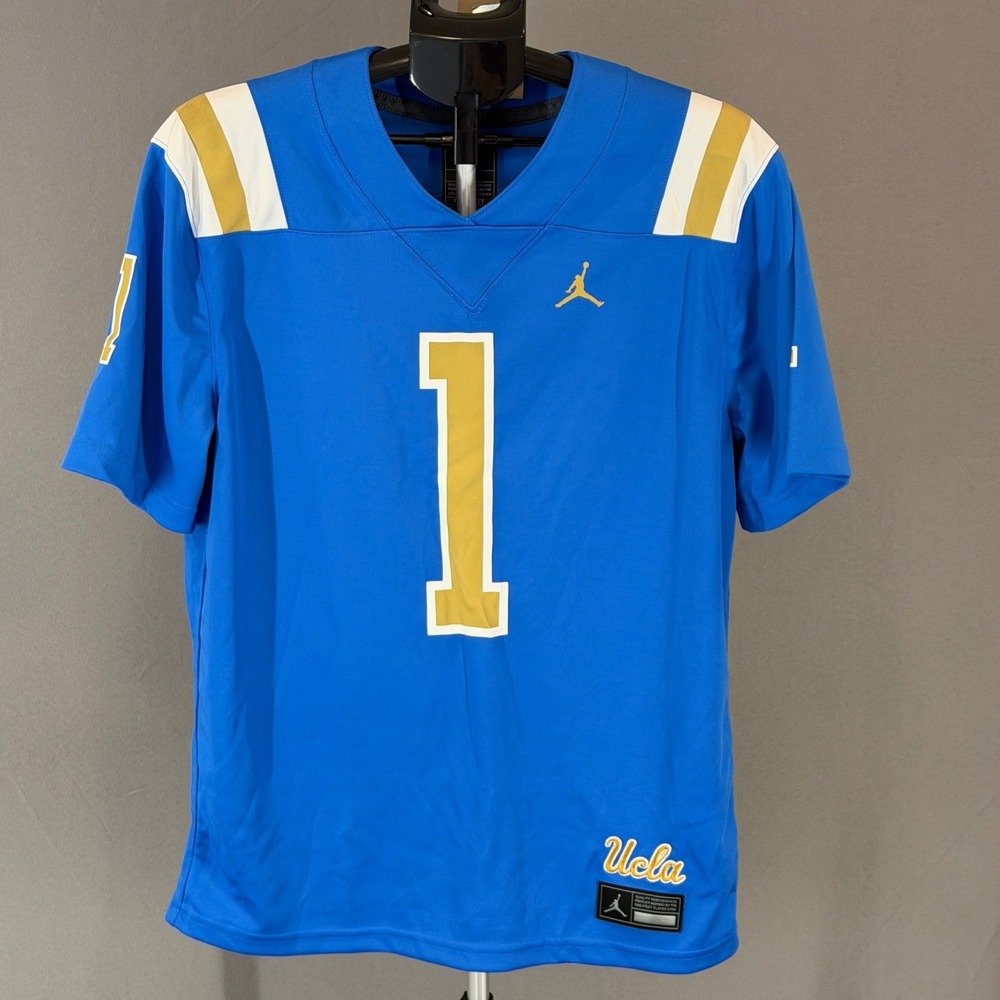 Jordan UCLA Bruins Jersey Mens Medium Blue Football Number 1 Dri Fit NCAA